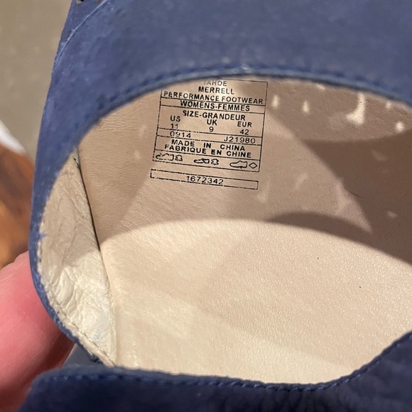 Navy Merrell Wedge Sandals - Picture 7 of 7